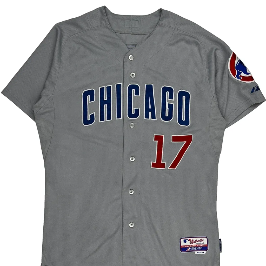 Chicago Cubs Majestic Mlb Jersey - Large Grey Polyester - Image 4