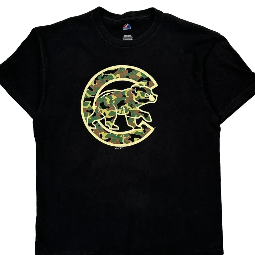Chicago Cubs Majestic Mlb T-Shirt - XL Black Cotton - Image 4
