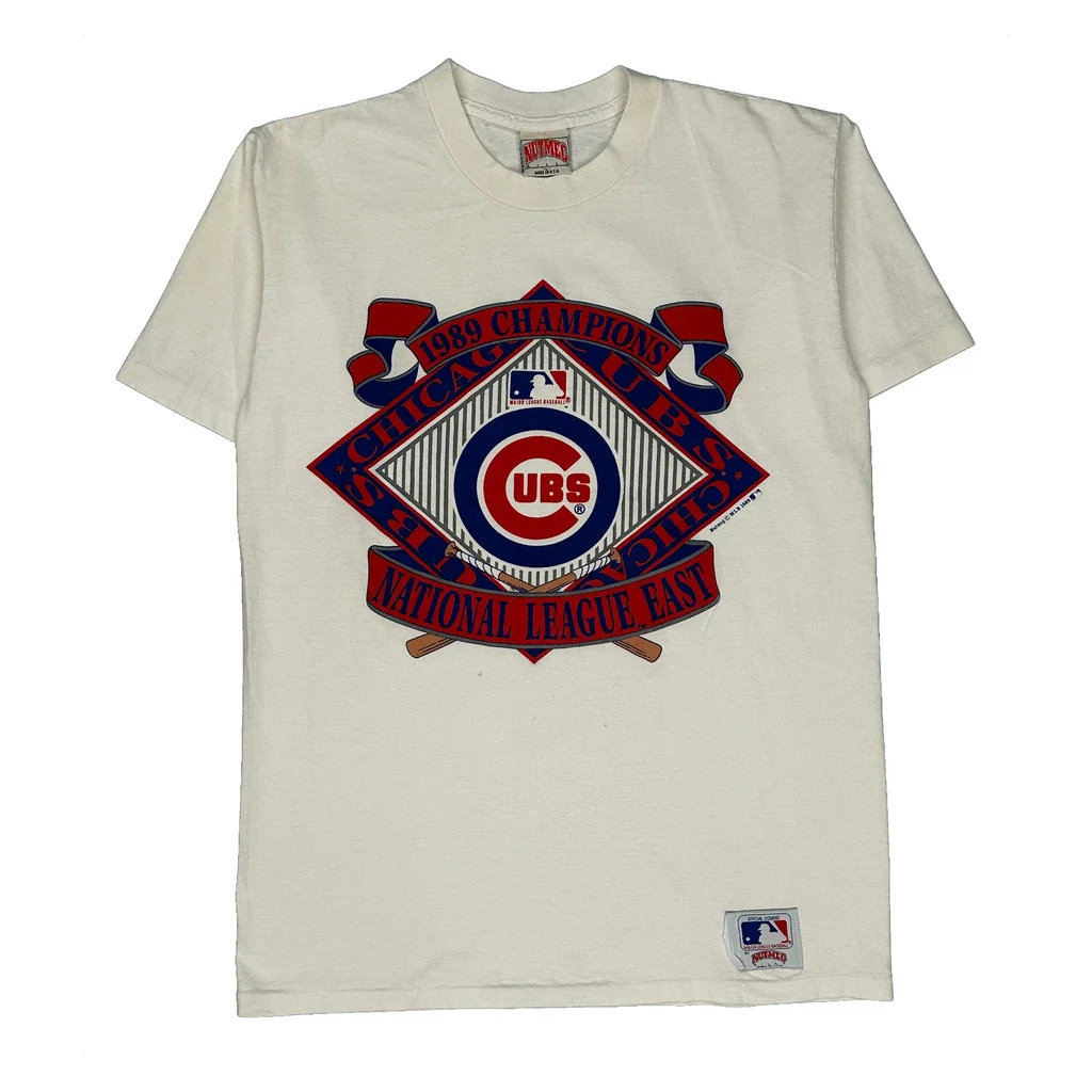 Chicago Cubs Nutmeg Single Stitch T-Shirt - Medium White Cotton