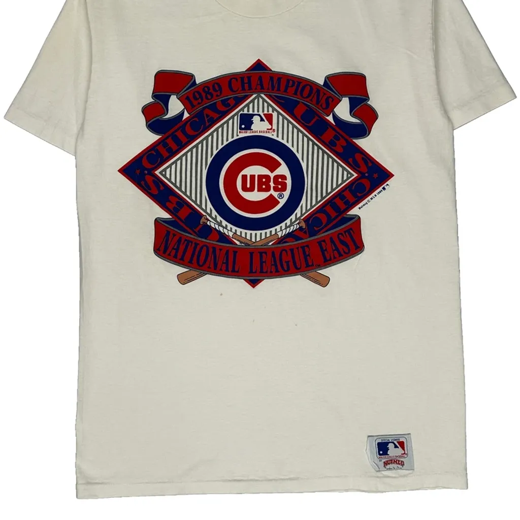 Chicago Cubs Nutmeg Single Stitch T-Shirt - Medium White Cotton - Image 6