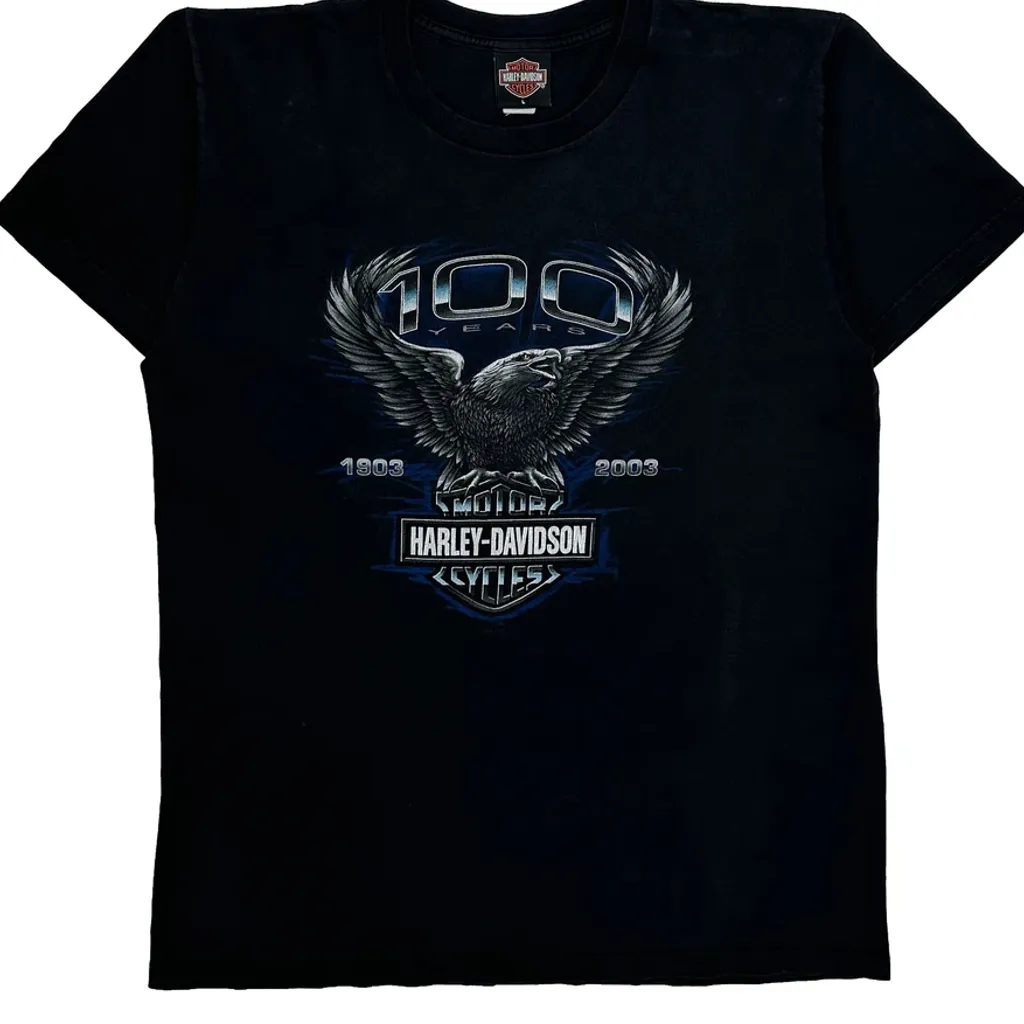 Chicago Harley Davidson Graphic T-Shirt - Large Black Cotton - Image 5