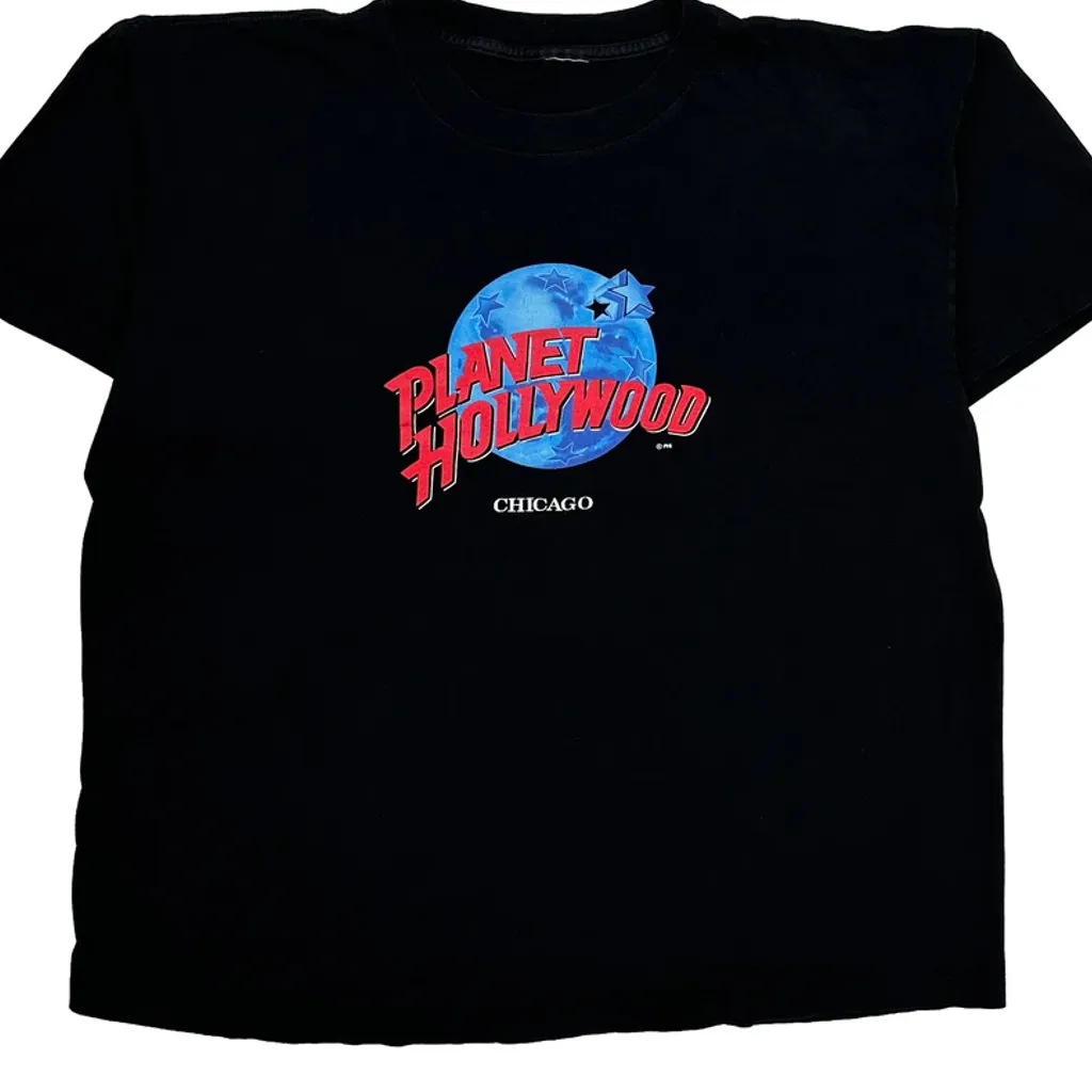 Chicago Planet Hollywood Single Stitch T-Shirt - XL Black Cotton - Image 5