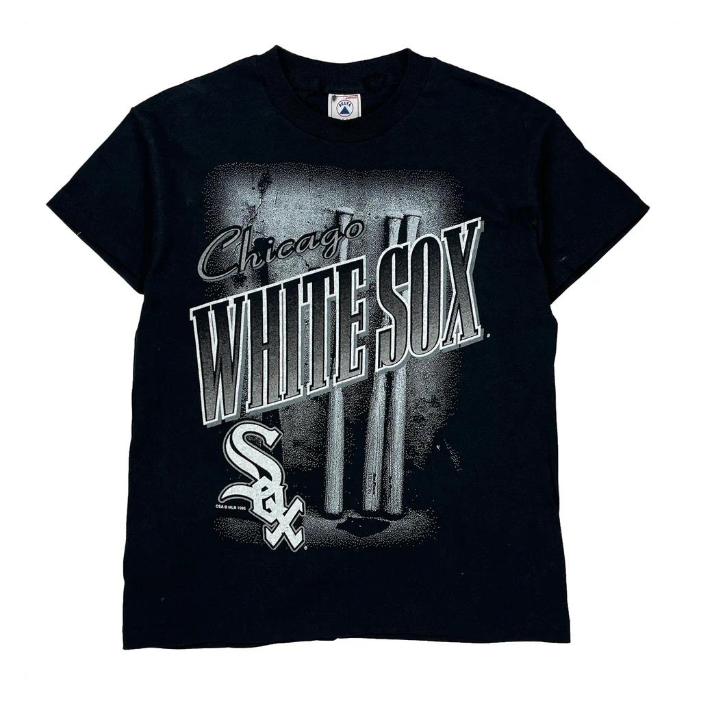 Chicago White Sox Delta Single Stitch T-Shirt - Large Black Cotton