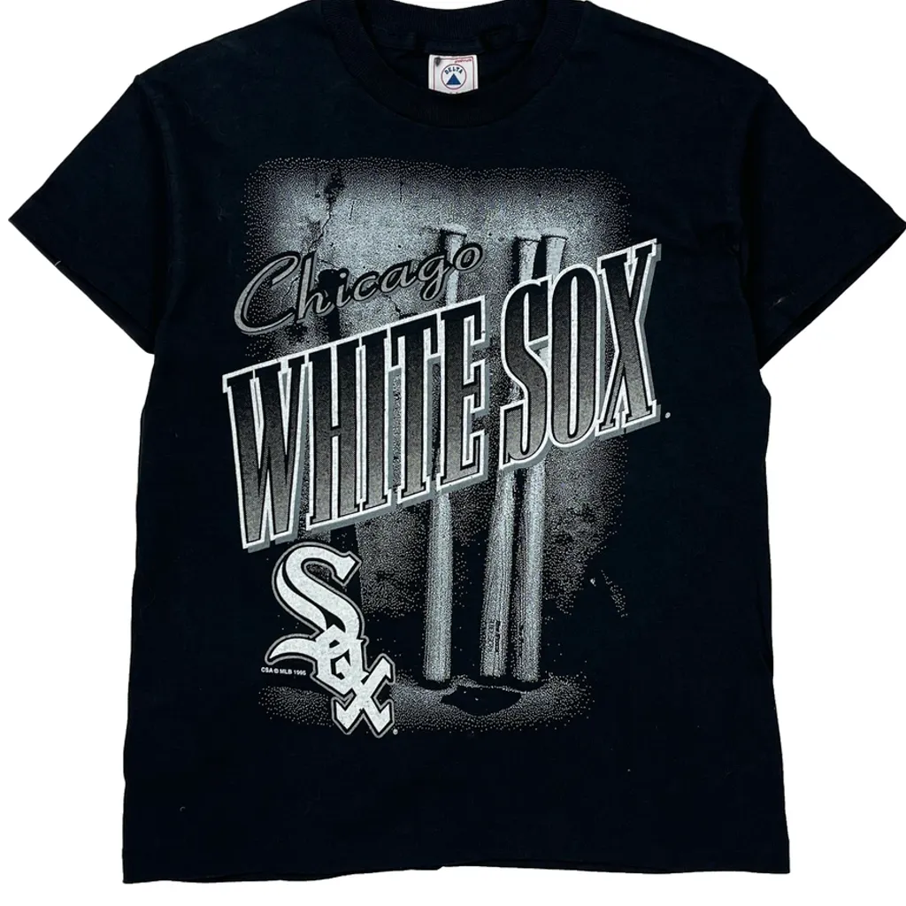 Chicago White Sox Delta Single Stitch T-Shirt - Large Black Cotton - Image 5