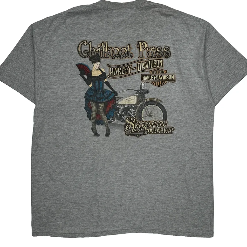 Chilkoot Pass Harley Davidson Graphic T-Shirt - 2XL Grey Polyester - Image 7