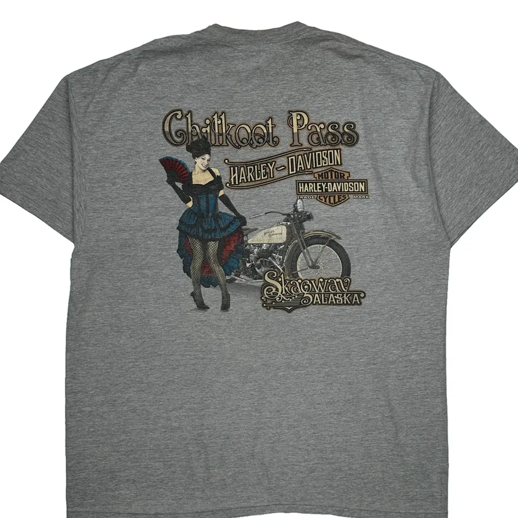 Chilkoot Pass Harley Davidson Graphic T-Shirt - 2XL Grey Polyester - Image 8