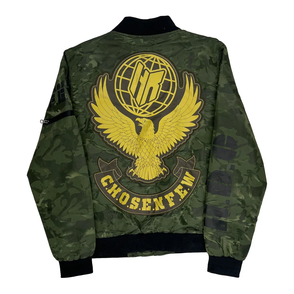 Chosen Few Headrush Ma1 Camo Bomber Jacket - Large Green Polyester - Image 2