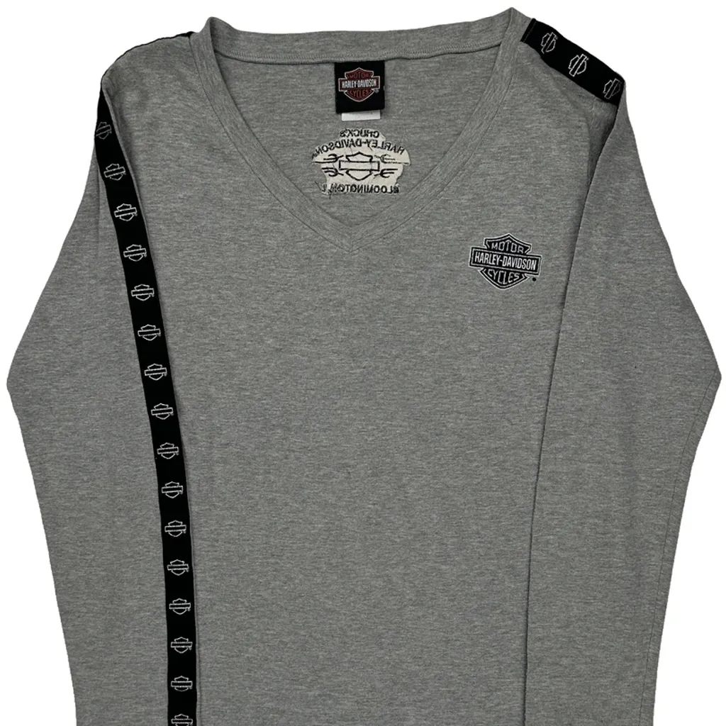 Chuck'S Harley-Davidson Bloomington, Il Harley Davidson Long Sleeve T-Shirt - Large Gray Cotton - Image 4