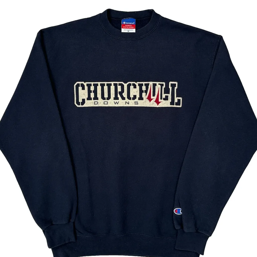 Churchill Downs Champion Spellout Sweatshirt - Medium Navy Cotton - Image 5