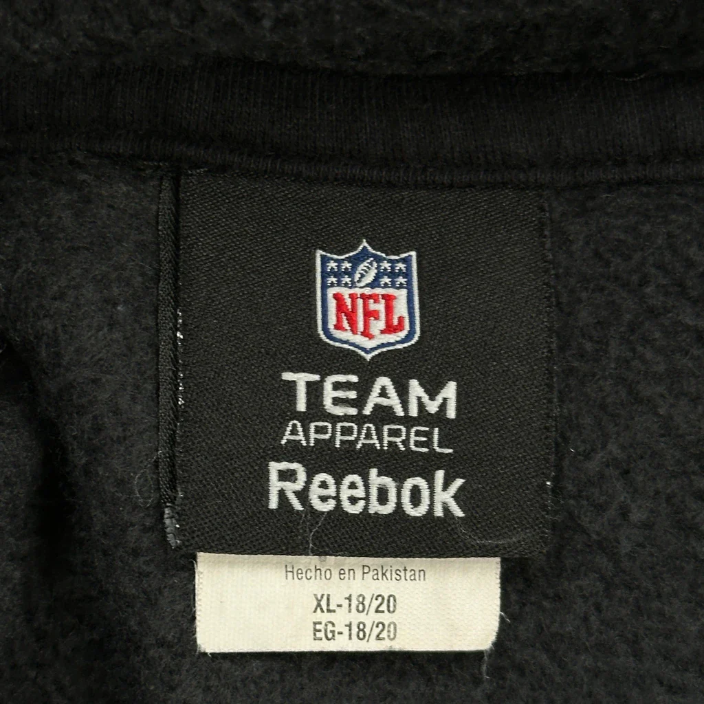 Cincinnati Bengals Reebok Football Hoodie - XL Black Cotton Blend - Image 3