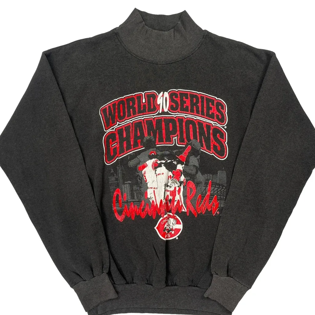 Cincinnati Reds Velva Sheen Graphic Sweatshirt - XL Gray Cotton - Image 4