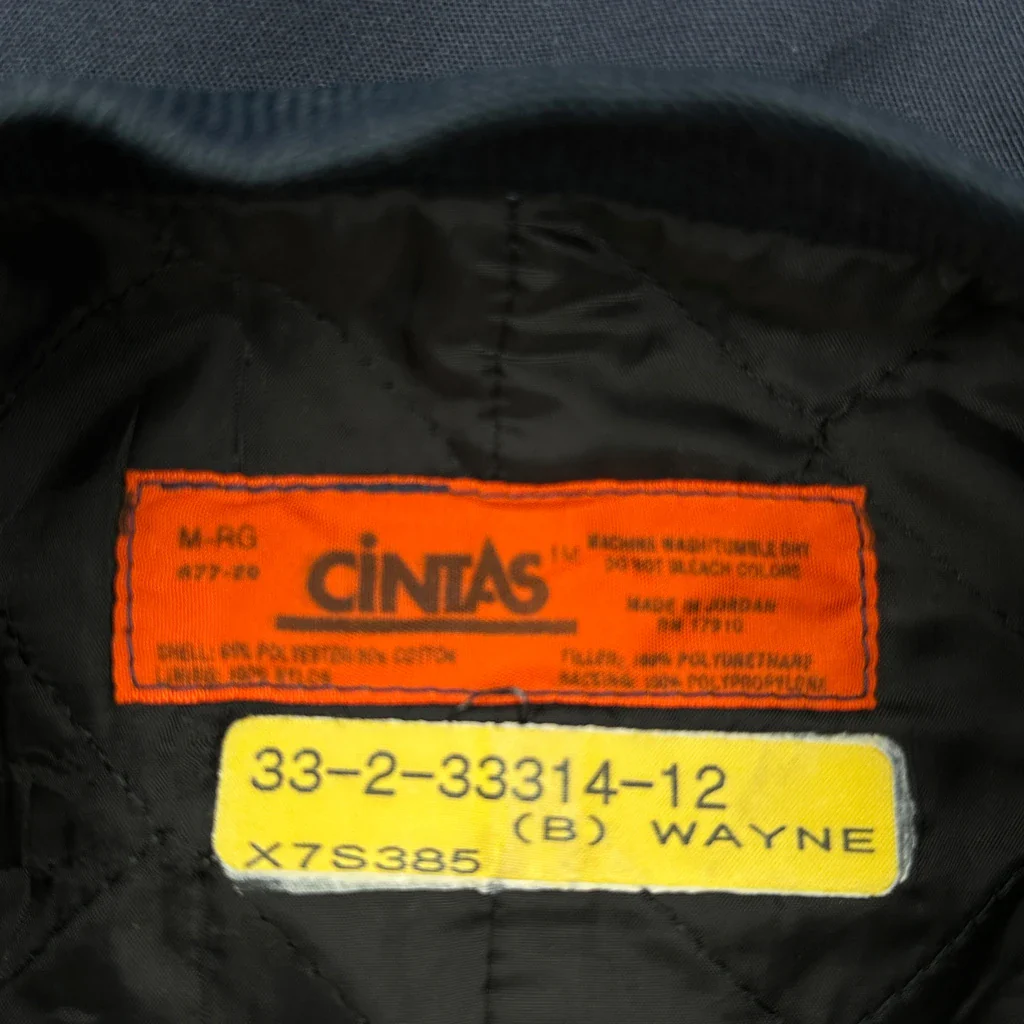 Cintas Work Bomber Jacket - Medium Navy Polyester - Image 3