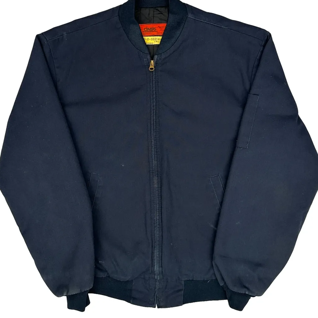 Cintas Work Bomber Jacket - Medium Navy Polyester - Image 4