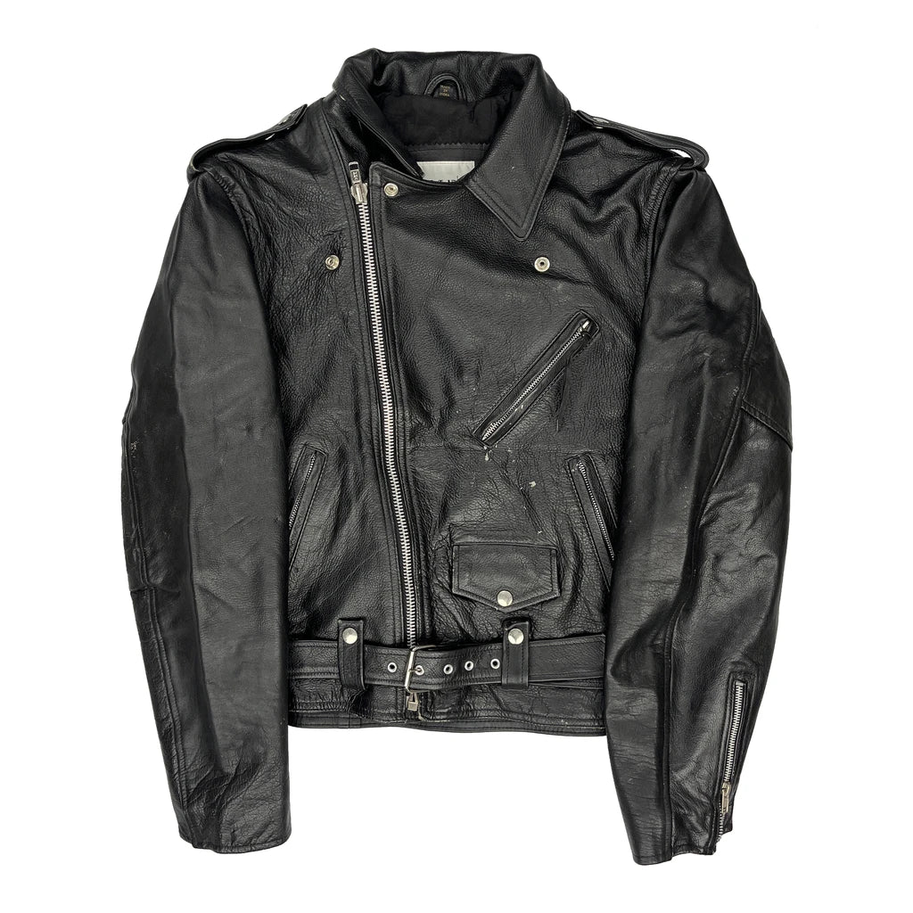 City Streets Motorcycle Leather Jacket - XL Black Leather