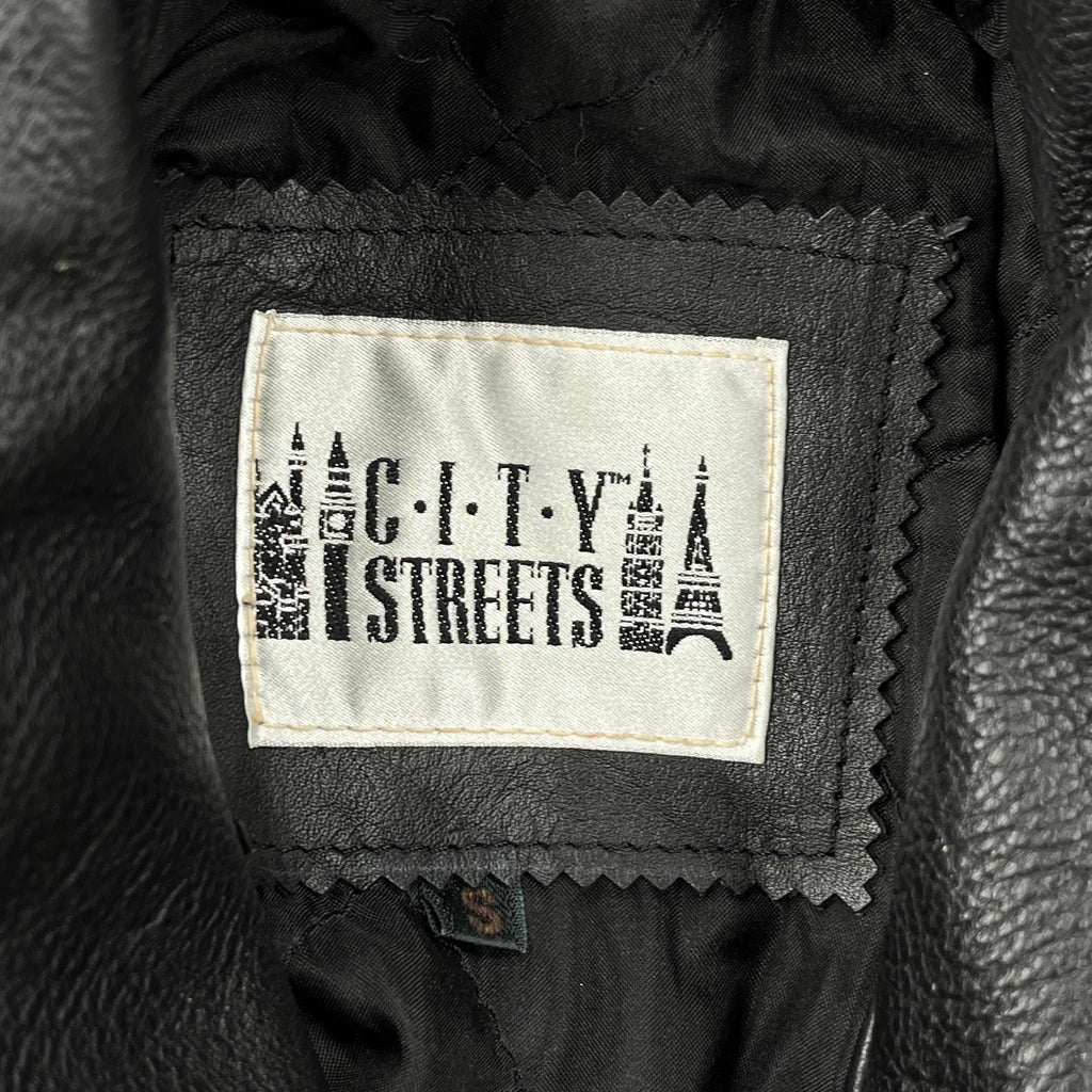 City Streets Motorcycle Leather Jacket - XL Black Leather - Image 3