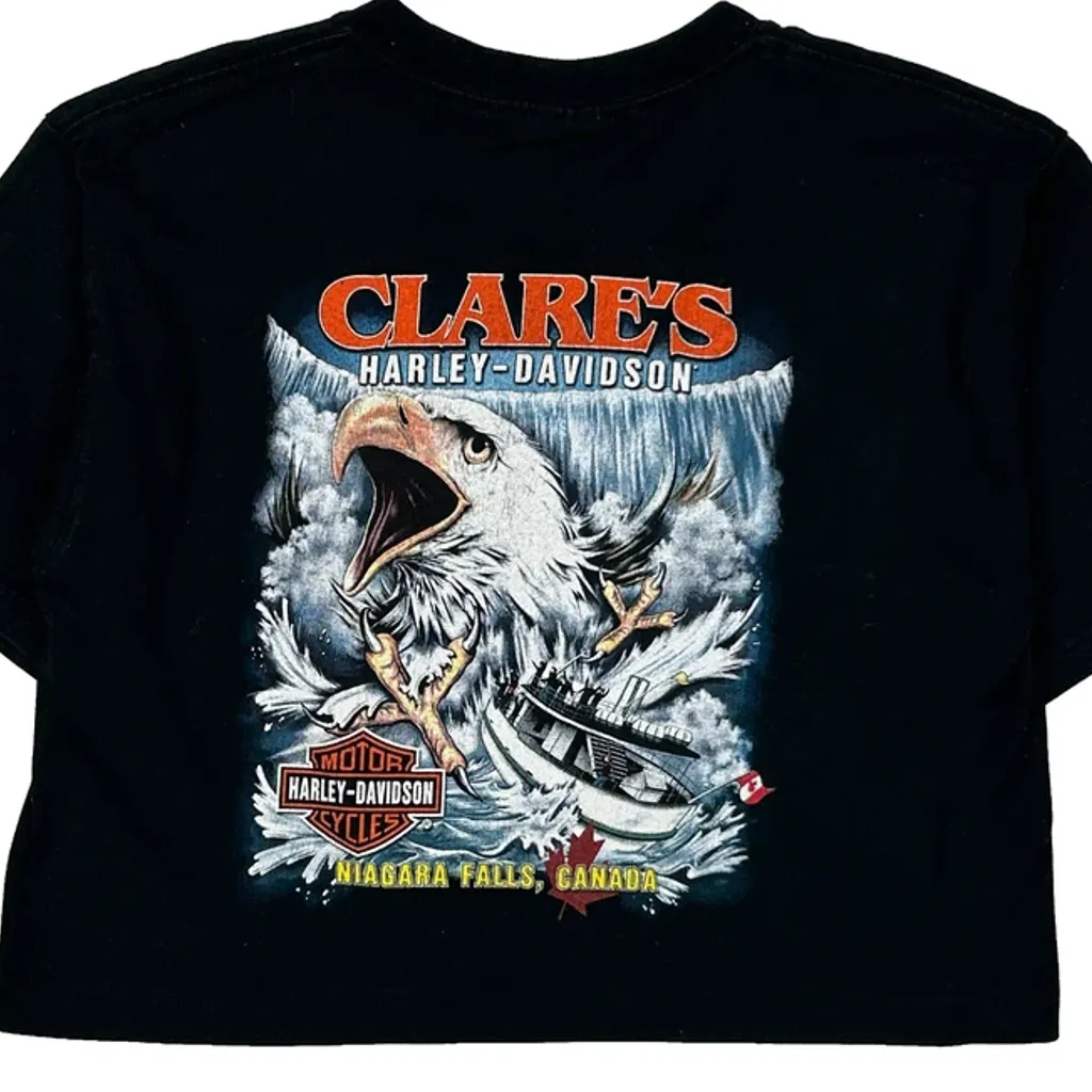 Clare'S Harley-Davidson Niagara Falls, Canada Harley Davidson Graphic T-Shirt - Small Black Cotton - Image 6