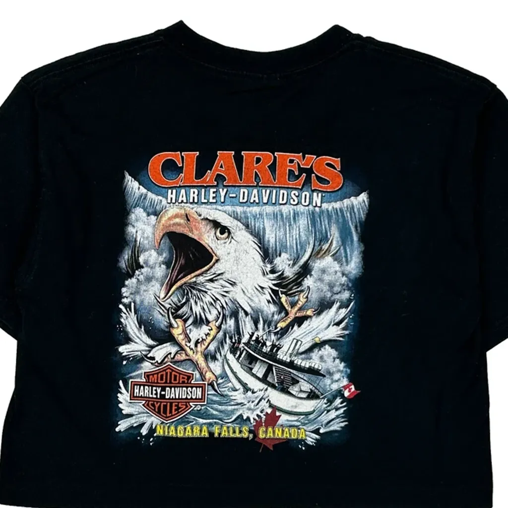 Clare'S Harley-Davidson Niagara Falls, Canada Harley Davidson Graphic T-Shirt - Small Black Cotton - Image 7