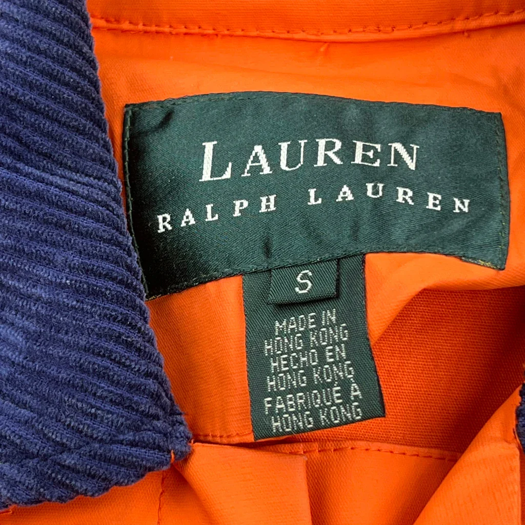 Clasped Ralph Lauren Firemans Jacket - Small Orange Nylon - Image 3