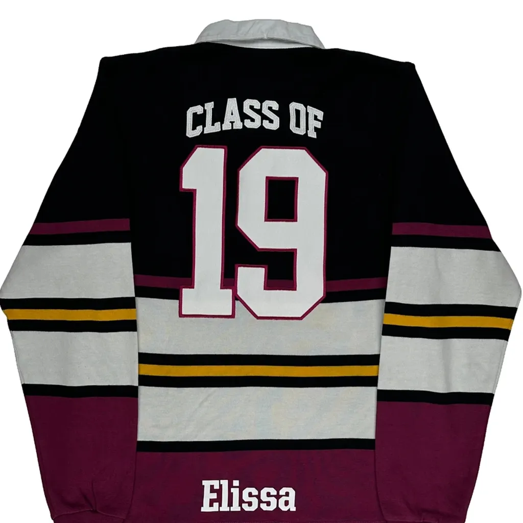 Class Of 19 Reform Striped Rugby Shirt - XS Black Cotton - Image 7