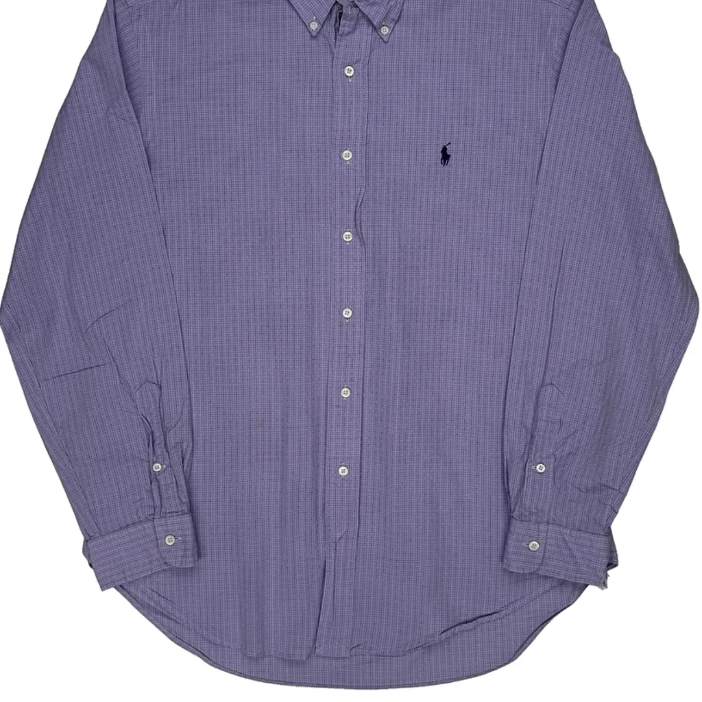 Classic Fit Ralph Lauren Checked Shirt - Large Purple Cotton - Image 4