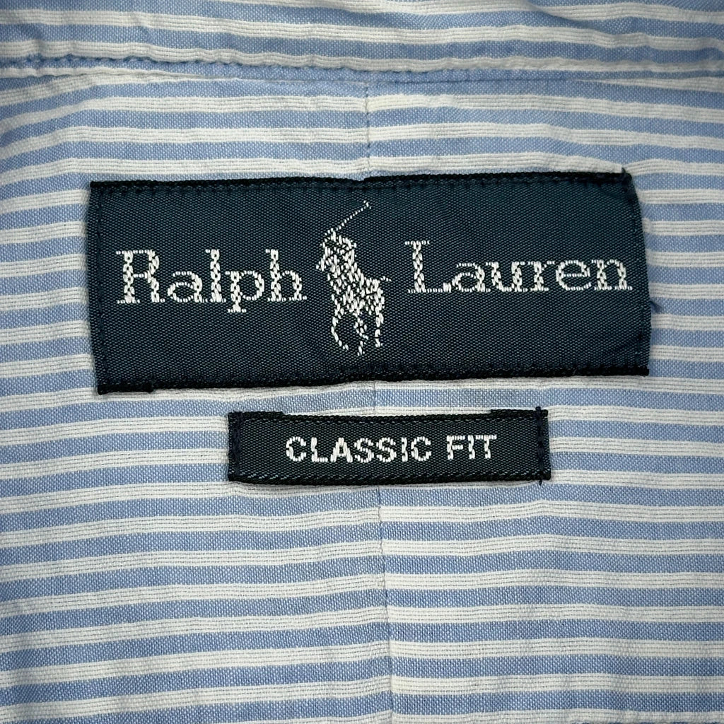 Classic Fit Ralph Lauren Short Sleeve Shirt - 2XL Blue Cotton - Image 4