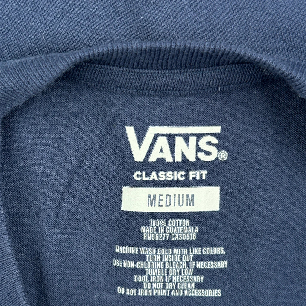 Classic Fit Vans Long Sleeve T-Shirt - Medium Blue Cotton - Image 3