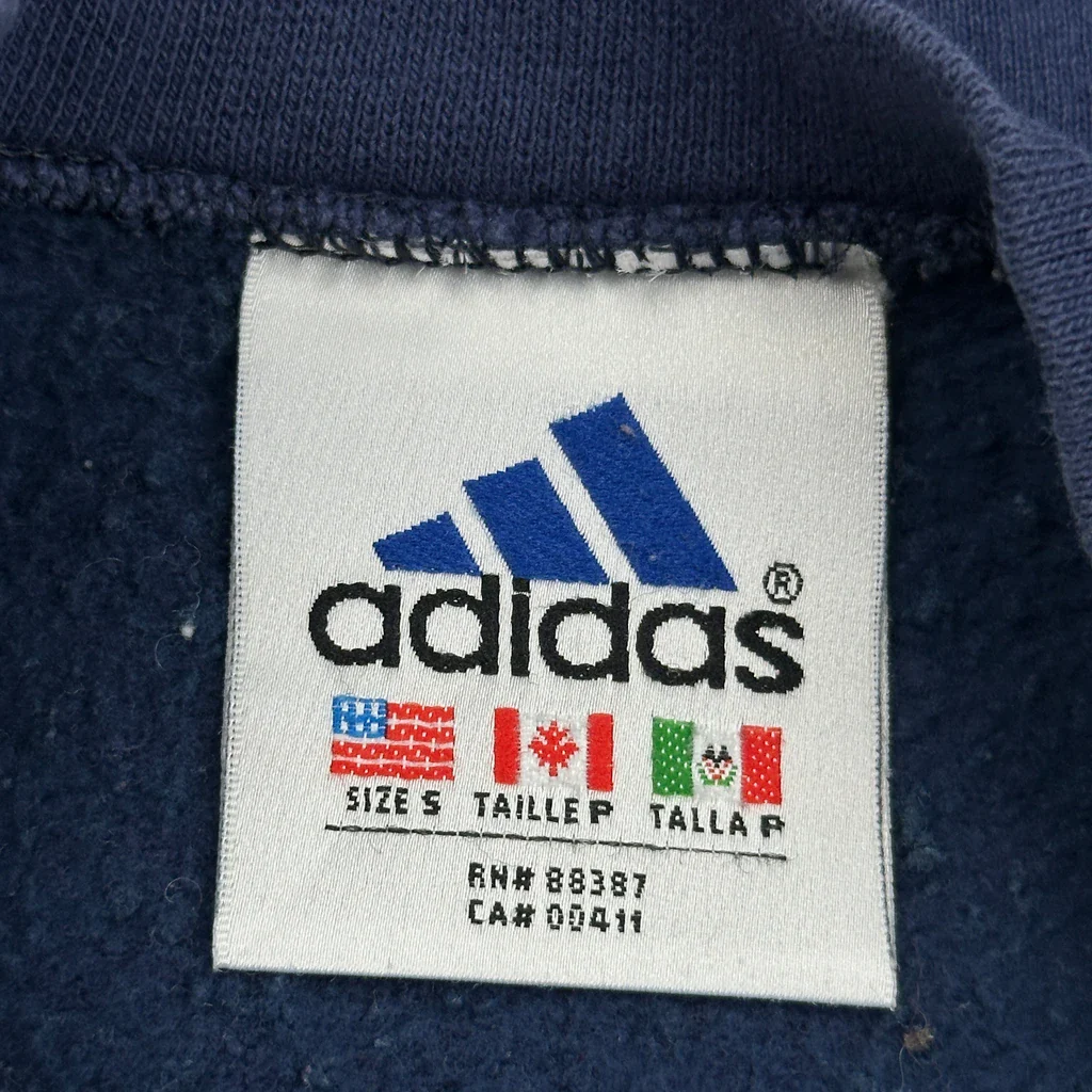 Classic Logo Adidas Sweatshirt - Small Blue Cotton - Image 3