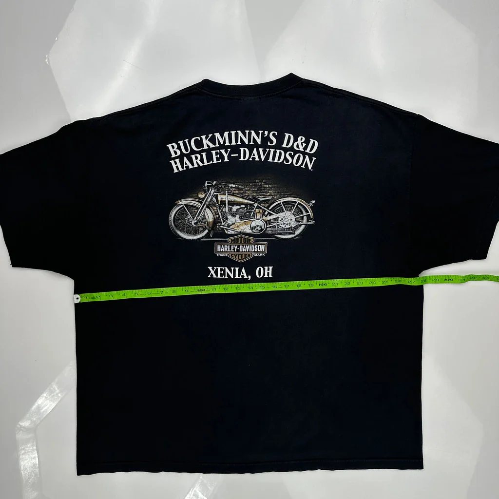 Classic Models Harley Davidson Graphic T-Shirt - 2XL Black Cotton - Image 3