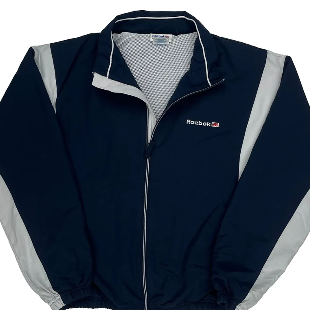 Classic Reebok Track Jacket - Medium Navy Polyester - Image 4