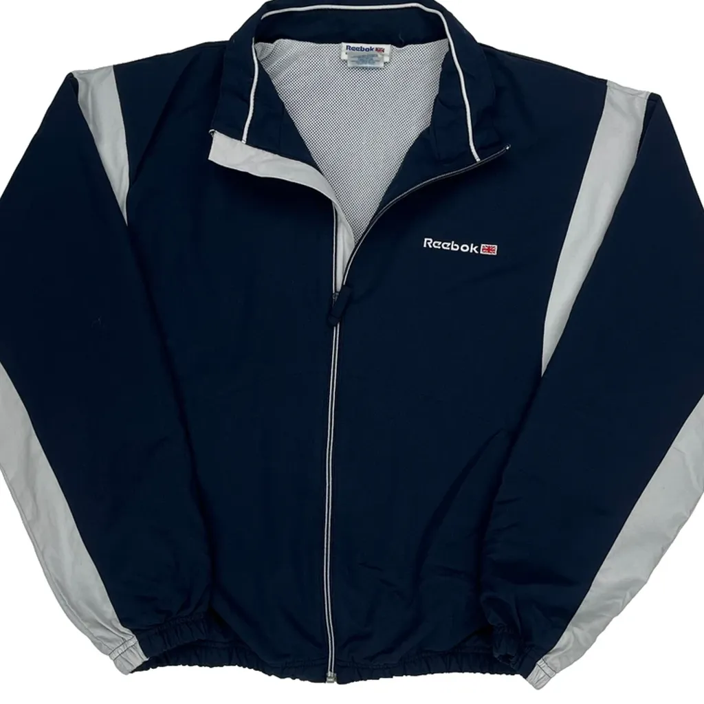 Classic Reebok Track Jacket - Medium Navy Polyester - Image 5
