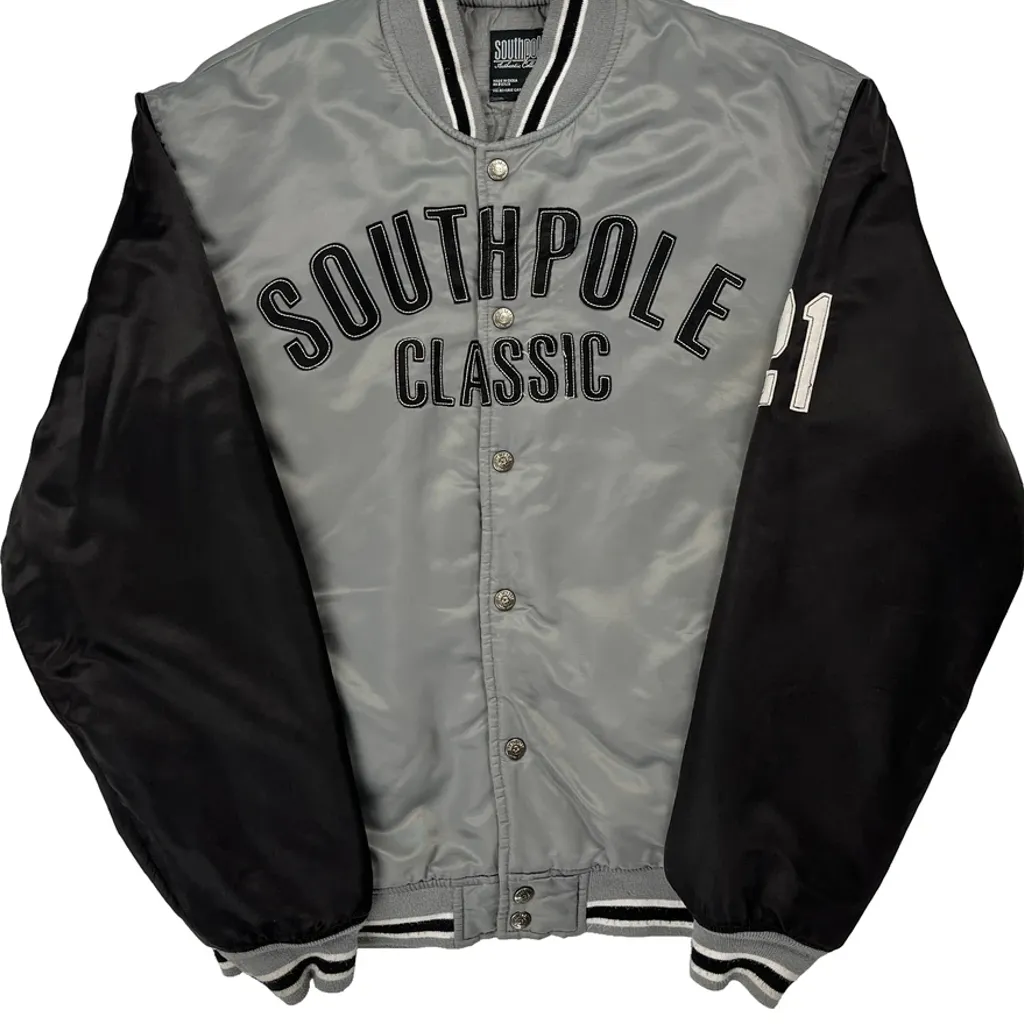Classic Southpole Varsity Jacket - Medium Grey Polyester - Image 5