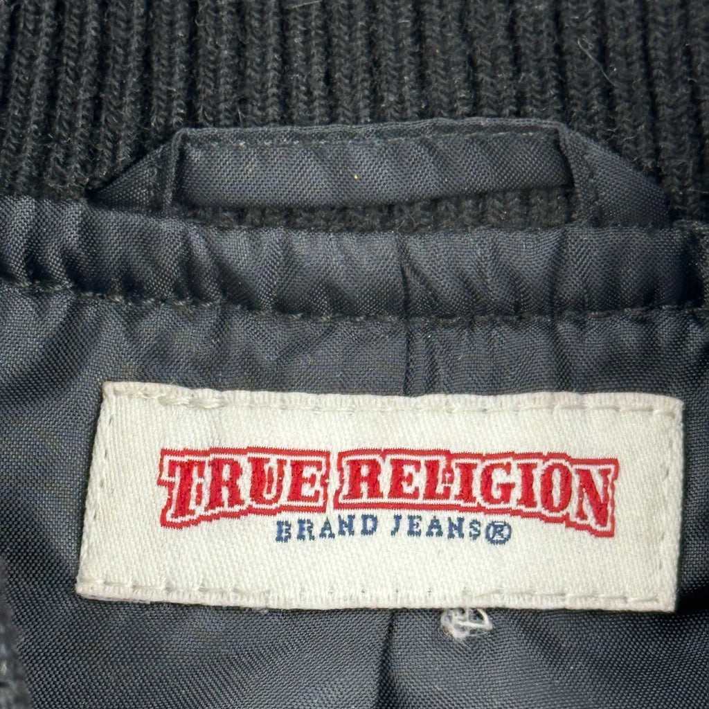 Classics True Religion Varsity Jacket - Small Black Cotton - Image 4