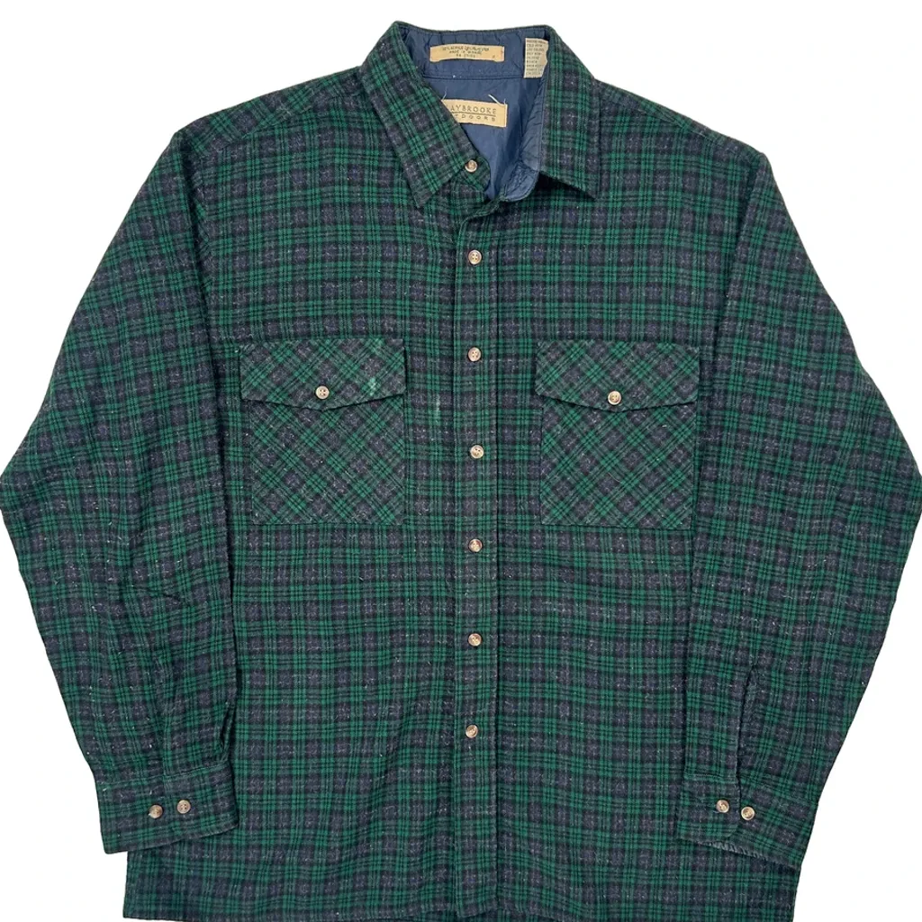 Claybrooke Checked Flannel Shirt - Large Green Acrylic Blend - Image 5