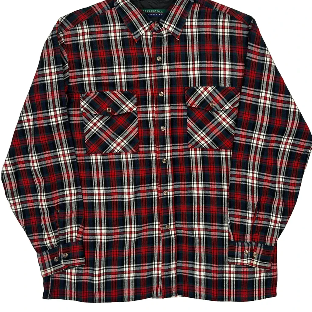 Claybrooke Checked Flannel Shirt - Large Red Acrylic - Image 5