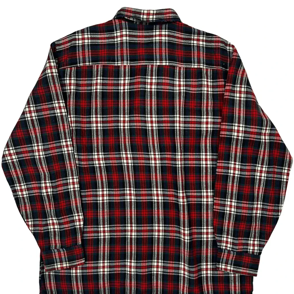 Claybrooke Checked Flannel Shirt - Large Red Acrylic - Image 6