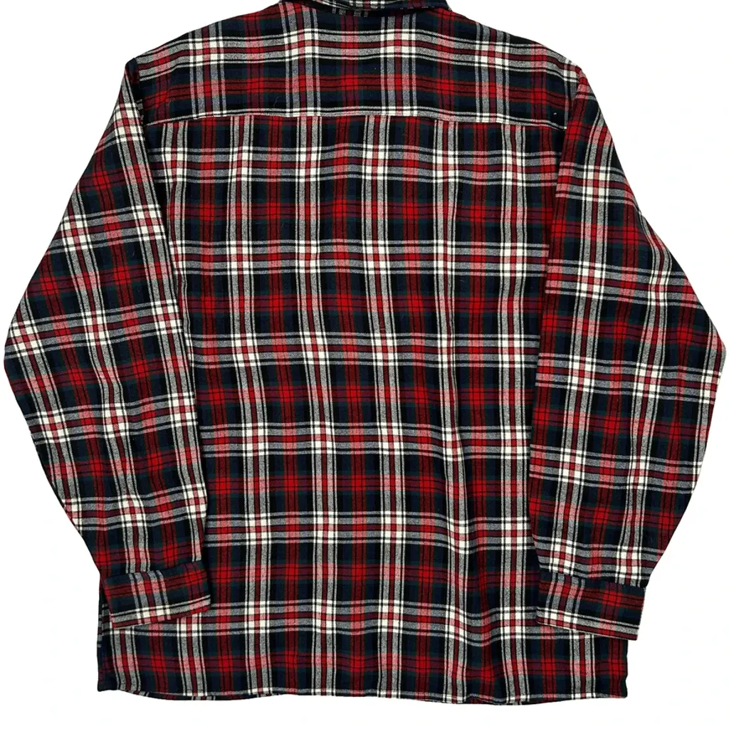 Claybrooke Checked Flannel Shirt - Large Red Acrylic - Image 7