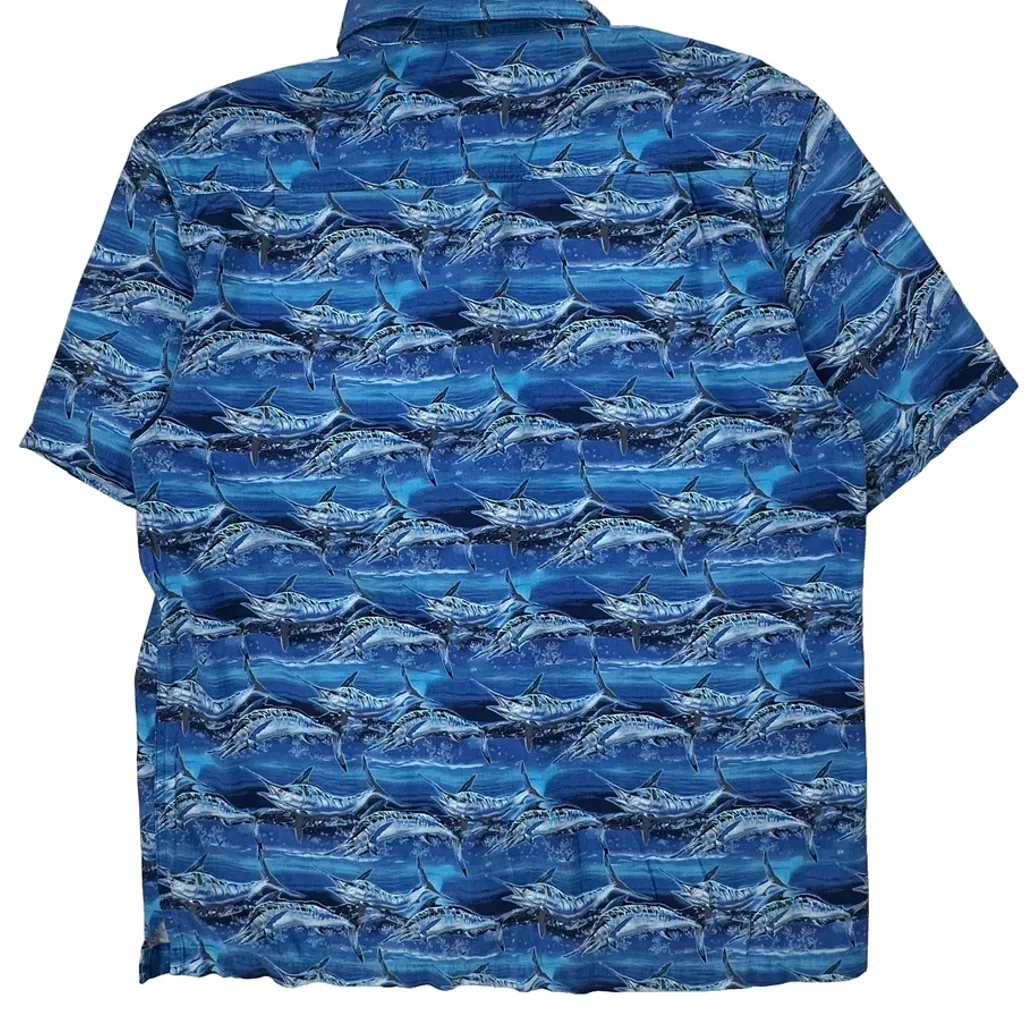 Clearwater Outfitters Fish Hawaiian Shirt - 2XL Blue Cotton - Image 7