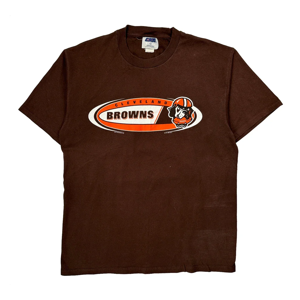 Cleveland Browns Csa Football T-Shirt - Large Brown Cotton