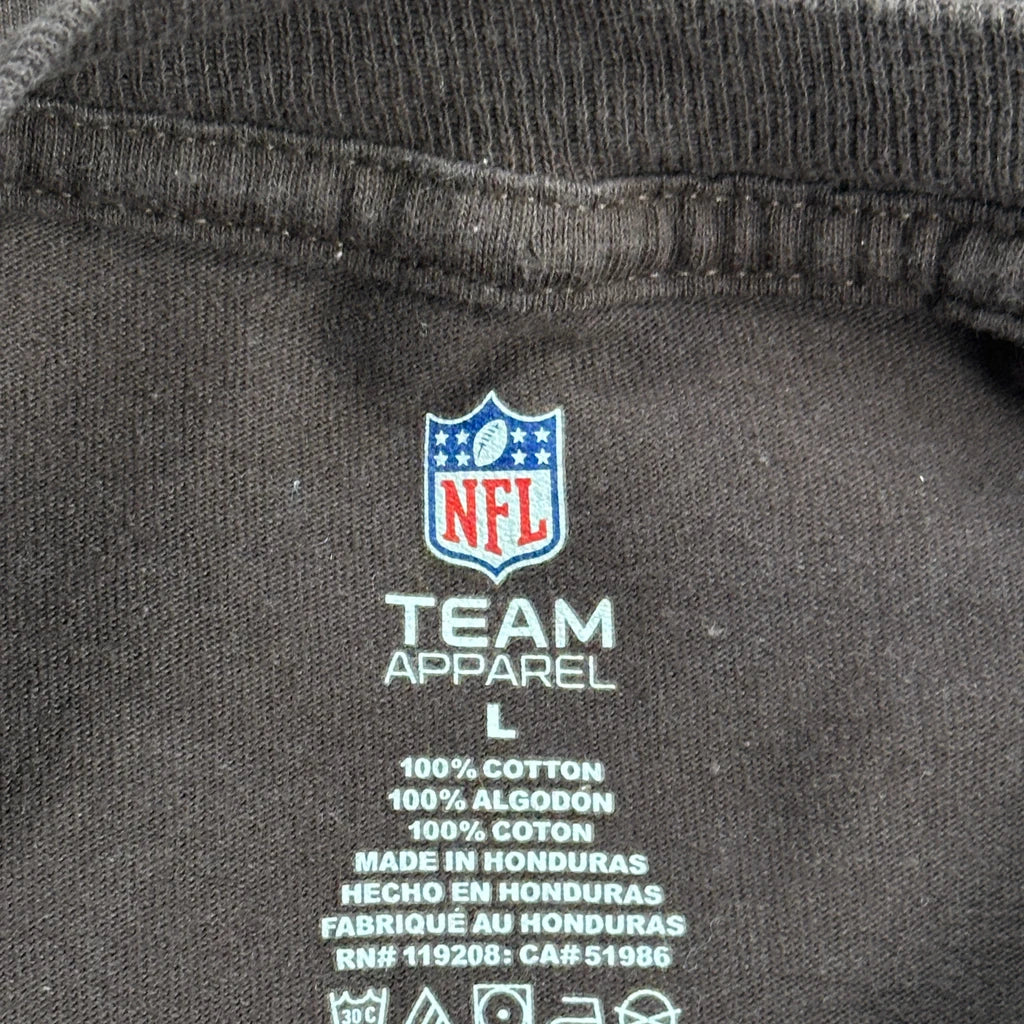 Cleveland Browns Nfl Football Long Sleeve T-Shirt - Large Brown Cotton - Image 3