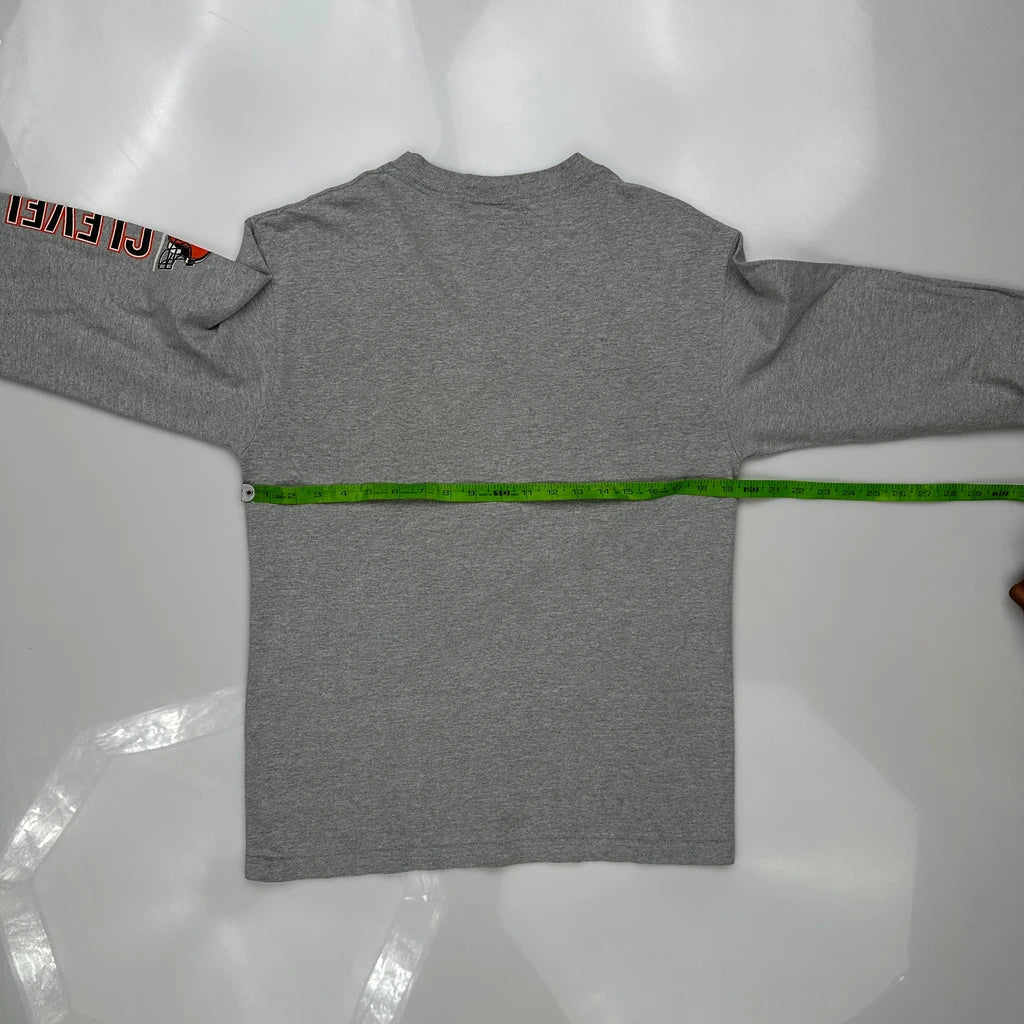 Cleveland Browns Nfl Long Sleeve T-Shirt - Medium Grey Cotton - Image 3