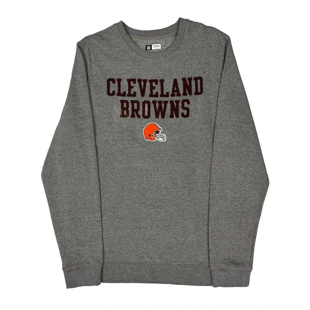 Cleveland Browns Nfl Football Sweatshirt - Large Grey Cotton