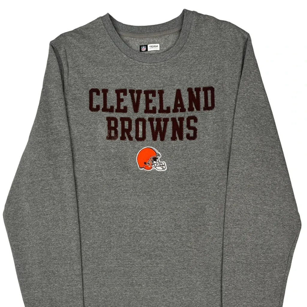 Cleveland Browns Nfl Football Sweatshirt - Large Grey Cotton - Image 5