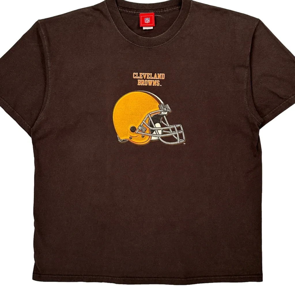 Cleveland Browns Nfl T-Shirt - XL Brown Cotton - Image 5
