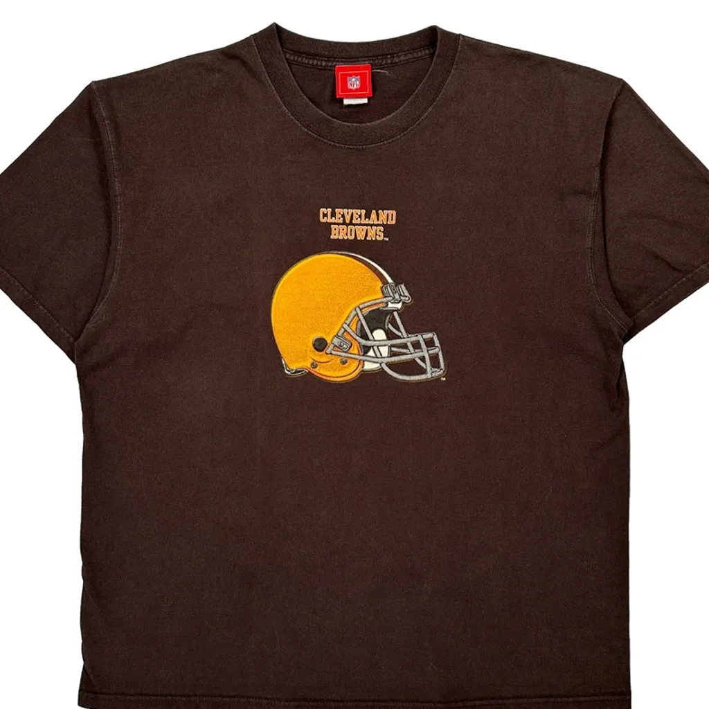 Cleveland Browns Nfl T-Shirt - XL Brown Cotton - Image 6