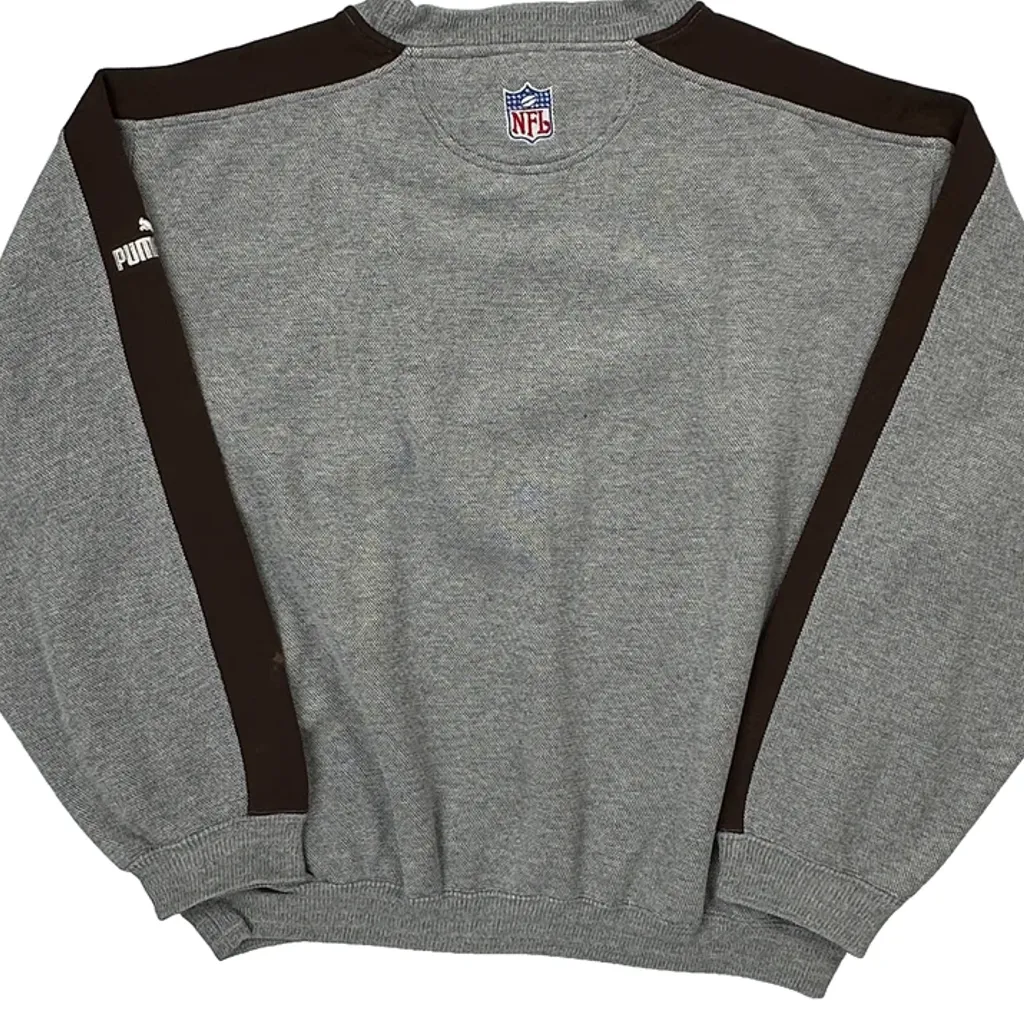 Cleveland Browns Puma Football Sweatshirt - Large Grey Polyester Blend - Image 7