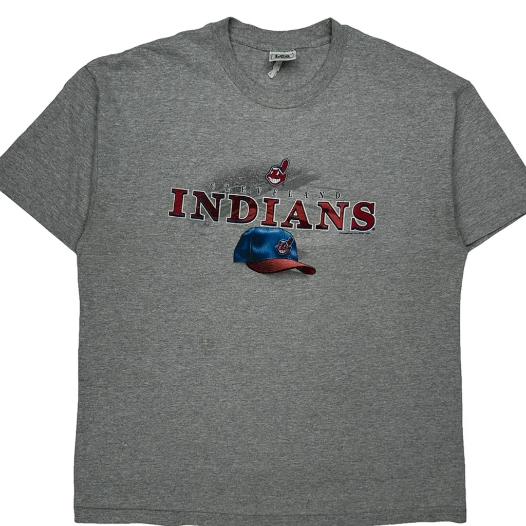 Cleveland Indians Lee Sport Mlb T-Shirt - Large Grey Cotton - Image 6