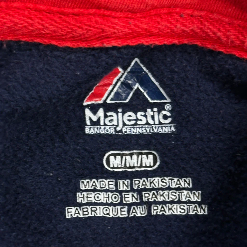 Cleveland Indians Majestic Mlb Hoodie - Medium Navy Cotton - Image 3