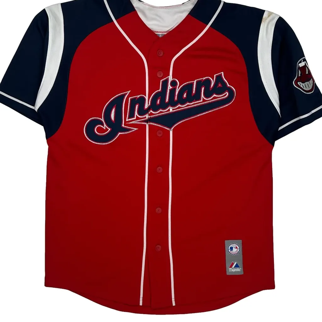 Cleveland Indians Majestic Mlb Jersey - Medium Red Polyester - Image 5