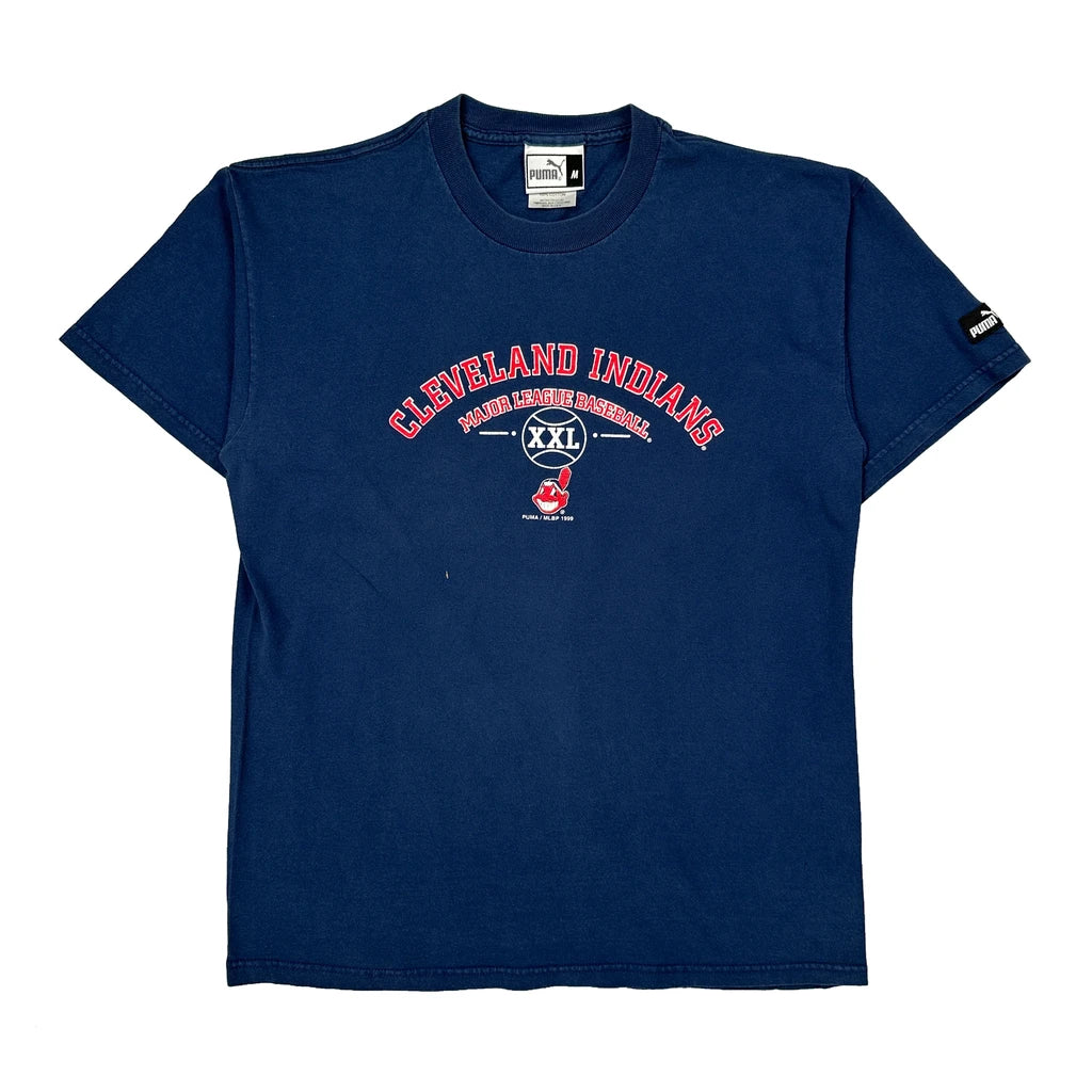 Cleveland Indians Puma Made In USA T-Shirt - Medium Blue Cotton