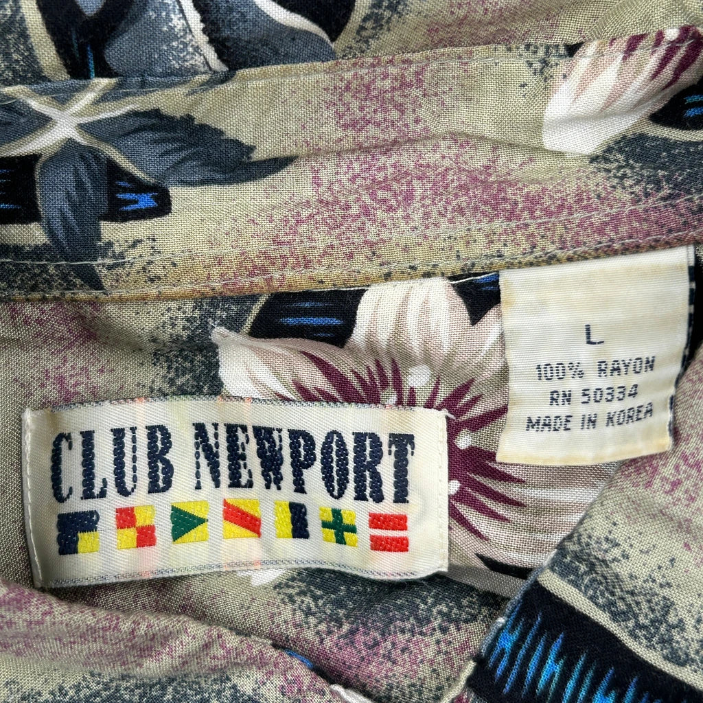 Club Newport Floral Hawaiian Shirt - Large Multicoloured Viscose - Image 3